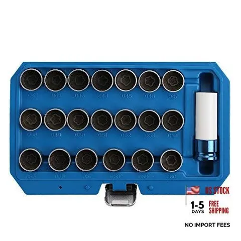WINTOOLS Compatible for 21PC Master Lock Wheel Nut Stud Key Set Removal