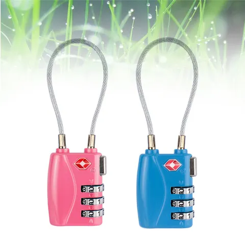 1pc Safe Light TSA Customs Lock Wire Rope Password Lock for Suitcases Backpacks
