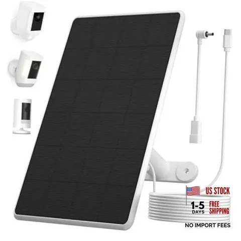 Solar Panel for Ring Camera,6W Solar Charger for Stick Up & Spotlight Cam |