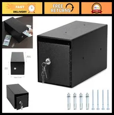 Heavy-Duty Key Lock Drop Safe with Anti-Theft Slot for Cash, Keys & Documents -