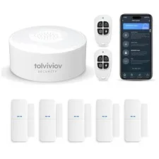 8-Piece Battery-Powered Wireless Security System - Smart Alerts & Easy Setup