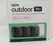 NEW 3 PACK Blink Outdoor 2K+ Wireless Security BLACK CAMERAS W/ SYNC CORE MODULE