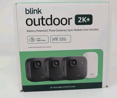 NEW 3 PACK Blink Outdoor 2K+ Wireless Security BLACK CAMERAS W/ SYNC CORE MODULE