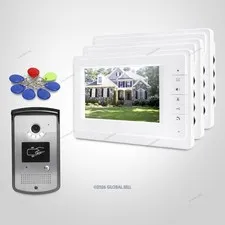 7inch Video Door Entry Call System with Keyfobs Unlocking Camera for House/ Flat