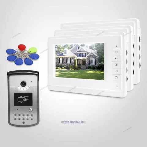 7inch Video Door Entry Call System with Keyfobs Unlocking Camera for House/ Flat
