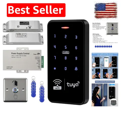 WiFi Tuya Waterproof Access Control System Kit+RFID Keyboard +Power Supply+Do...