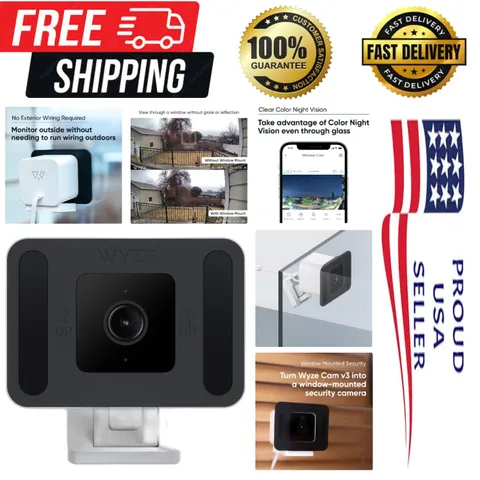 Official Window Mount for Cam OG, v3, v3 Pro, v4 - Glare-Free Security Solution