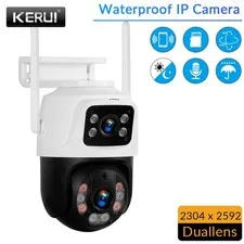 iCsee 6MP Dual Lens WiFi PTZ Cam Waterproof 24H Remote Monitoring IP Camera