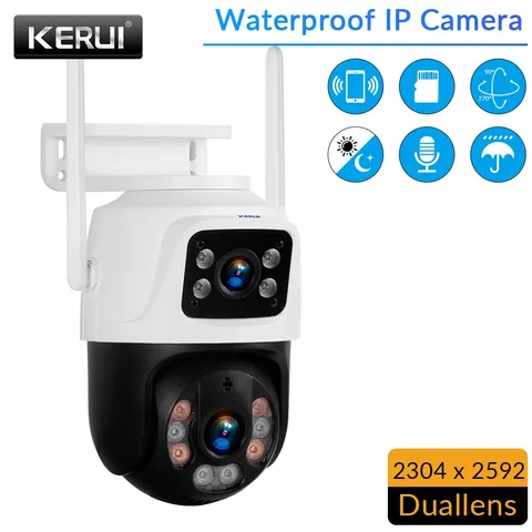 iCsee 6MP Dual Lens WiFi PTZ Cam Waterproof 24H Remote Monitoring IP Camera