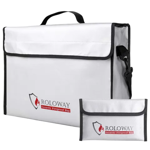 Fireproof Document & Money Bags, Large Fireproof & Water Resistant Bag (15 x ...