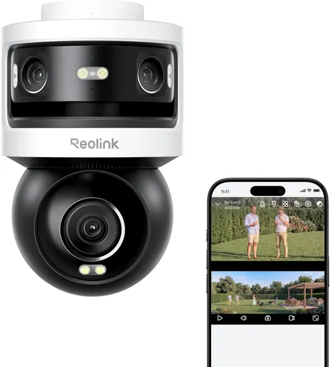 REOLINK Triple-Lens Poe Security Camera Outdoor, 10MP 180° Panoramic & 4K PT wit