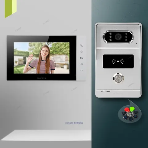 HOMSECUR 7" Video Door Phone Intercom Doorbell RFID Keyfobs Monitoring Security