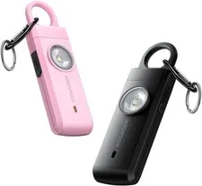 ESSAGER Rechargeable Safety Alarm 130dB Black Carabiner