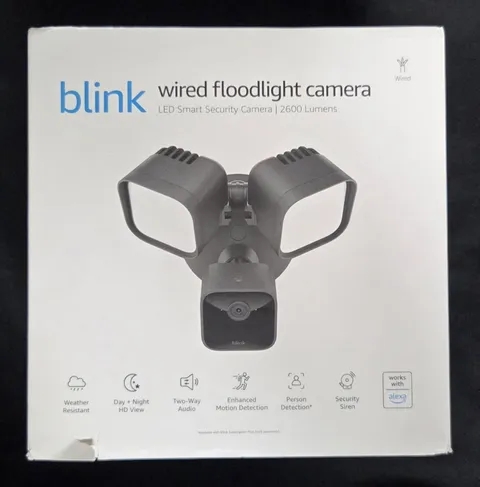 Blink Wired Floodlight Security Camera - New Open Box