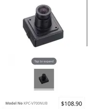 KT&C KPC-V700NUB 750TVL Mini Square Mini Board Camera 3.6mm Lens, Black