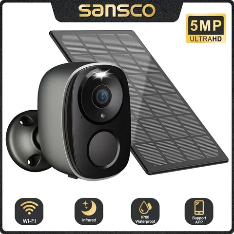 Solar 3MP Wireless Outdoor Security Camera Wifi Color Night Vision 2-Way Audio
