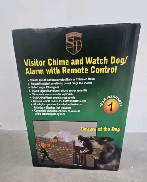 Electronic Barking Dog Alarm EWD-1 Home Burglar Security System With REMOTE NIB