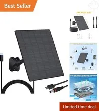Rated Solar Panel for 5V Devices - Continuous Power with Easy Installation