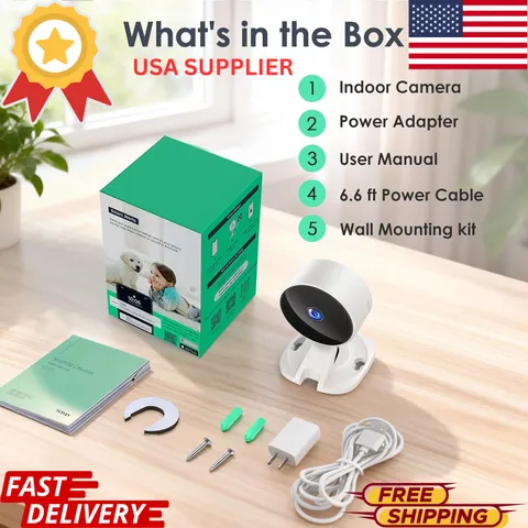 Smart Mini WiFi Camera Indoor Security Baby Pet Monitor 1080P Night Vision 2-Way