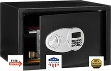 Basics Steel Security Safe and Lock Box with Digital Keypad, Easy to Use,