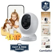 4MP Indoor Security Camera,360°Pet Camera Indoor,Baby Monitor with Phone App,...