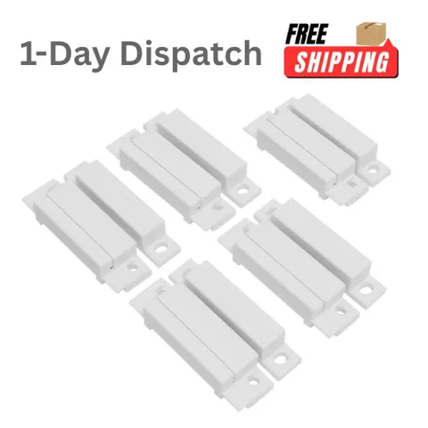 WESUA 5 Pack Surface Mounted NC Magnetic Door Contacts Switch Sensor Alarm