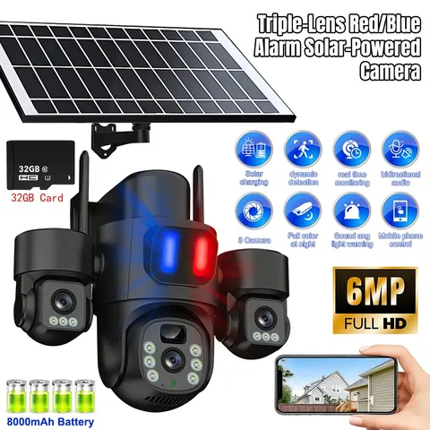 NEW Solar-Powered Security Camera with PIR Tracking Wireless WiFi & Night Vision