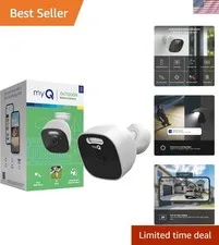 myQ Outdoor Security Camera: Color Night Vision, Motion Alerts & 360° Swivel