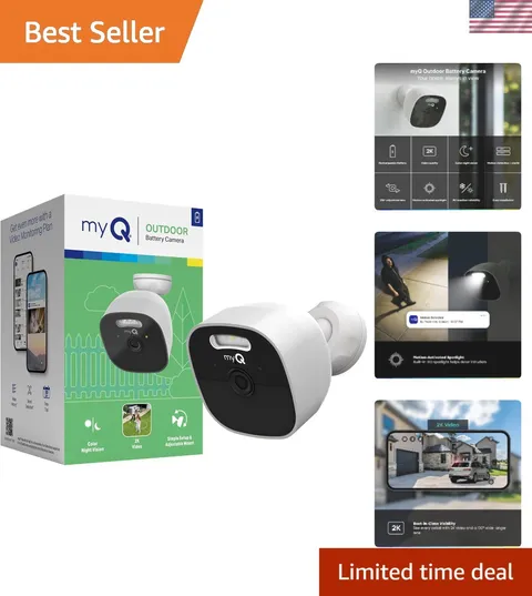 myQ Outdoor Security Camera: Color Night Vision, Motion Alerts & 360° Swivel