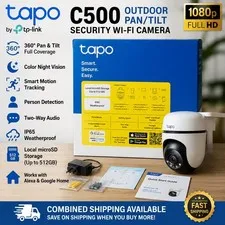 TP-Link Tapo C500 Outdoor Pan Tilt Wi-Fi Security Camera 1080p Full HD IP65 Open