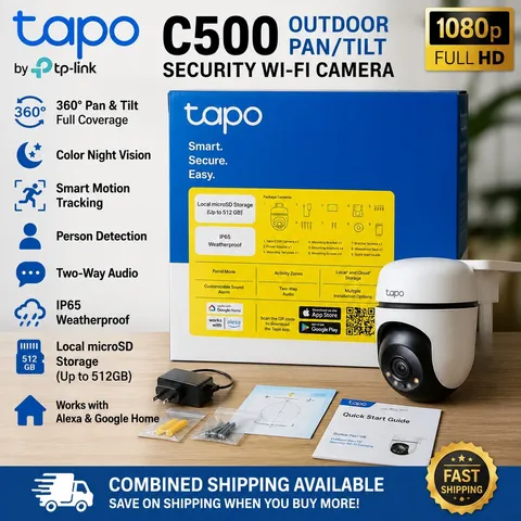 TP-Link Tapo C500 Outdoor Pan Tilt Wi-Fi Security Camera 1080p Full HD IP65 Open