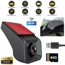 1080P HD USB Car DVR Dash Cam Camera ADAS Drive Video Recorder With 64G TF Card
