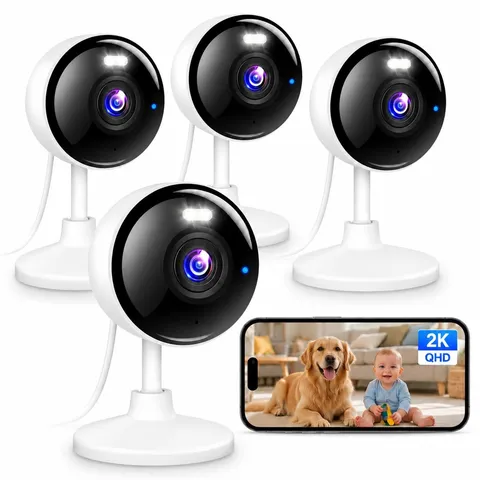 2K Security Cameras 4 Pack, Home Cameras Indoor/Outdoor for Baby/Pet