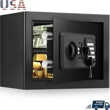 Small Safe W/ Combination Lock Anti Theft Alarm Removable Shelf Steel Security