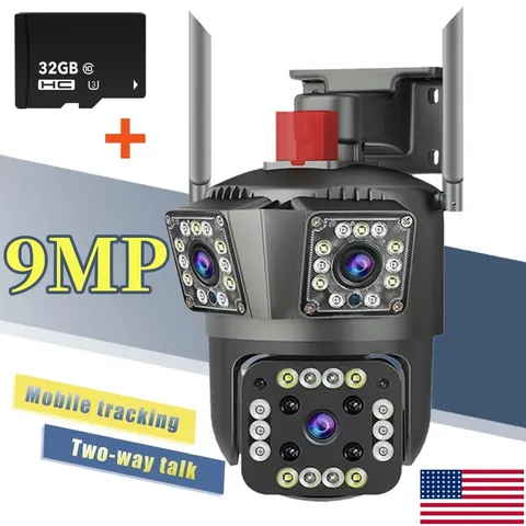 Hopeway 1080P 3 Lens WiFi IP Camera Outdoor Wireless CCTV PTZ Home Security Cam