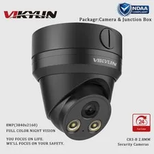 VIKYLIN 8MP 4K Full Color Night Vision Turret IP Camera Waterproof Junction Box