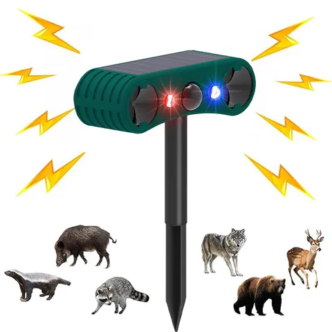 Solar Outdoor Motion Sensor Alarm 2*130db Ultrasonic Siren Motion Detector Alarm