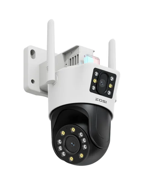 C298 4MP Dual-Lens(2MP+2MP) Wired WiFi PT Plug-in Security Camera Outdoor, 36...