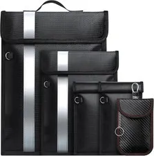 5 Pack Faraday Bag Set EMP Proof Signal Blocking Pouch for Phone Laptop Car Key