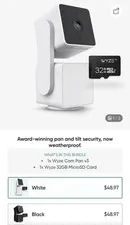 Wyze Cam Pan v3 PTZ 1080p Color Night Vision Wi-Fi Indoor/Outdoor +32GB