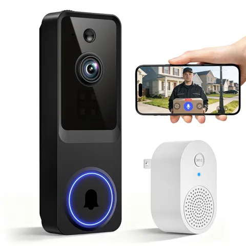 Video Doorbell Wireless with Receiver, 1080P Doorbell Camera with Instant Mot...