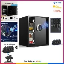 Biometric Safe Fingerprint Lock Box 30 Prints Silent Mode Backlit Keypad LED