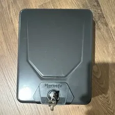 Hornady Security Alpha Elite Small Metal Lock Box, Key Lock, Portable, Black