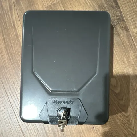 Hornady Security Alpha Elite Small Metal Lock Box, Key Lock, Portable, Black