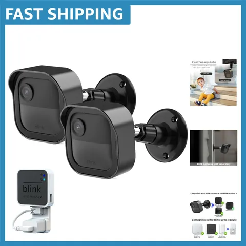 Blink Outdoor Camera Mounts: 360° Swivel & Neat Cable Management, 2-Pack