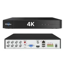 Hiseeu 4K 8 Channel DVR Security Digital Video 8 Channel, Black