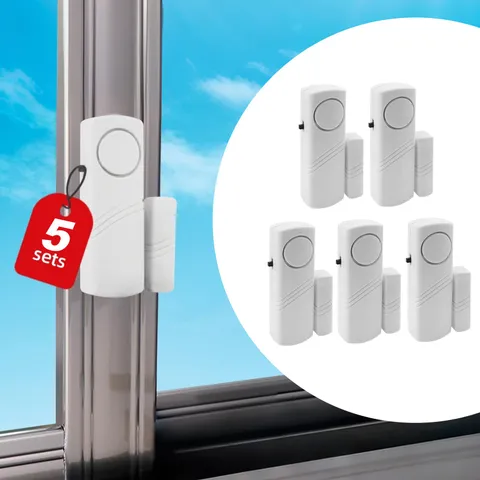 5Pack Magnetic Household Wireless 95dB Door Window Contact Alarm Sensor