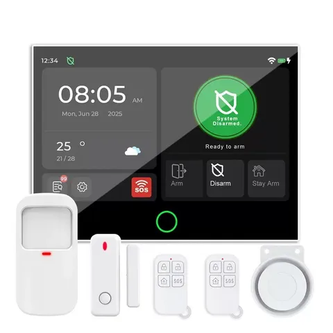 7" 2.4G Wifi /4G GSM SmartHome Wireless Siren Smart Security Alarm System Camera