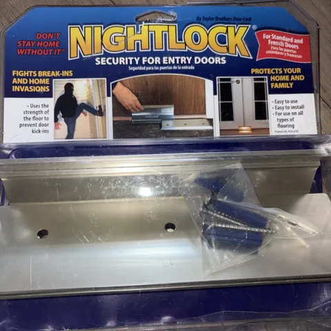 Door Barricade Brace the NIGHTLOCK Security Lock BRUSHED NICKEL FINISH 14002