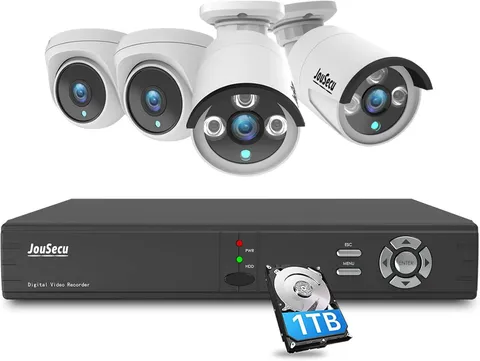 8CH Home Security Camera System Outdoor Indoor, 2MP HD 5-In-1 Surveillance DVR R